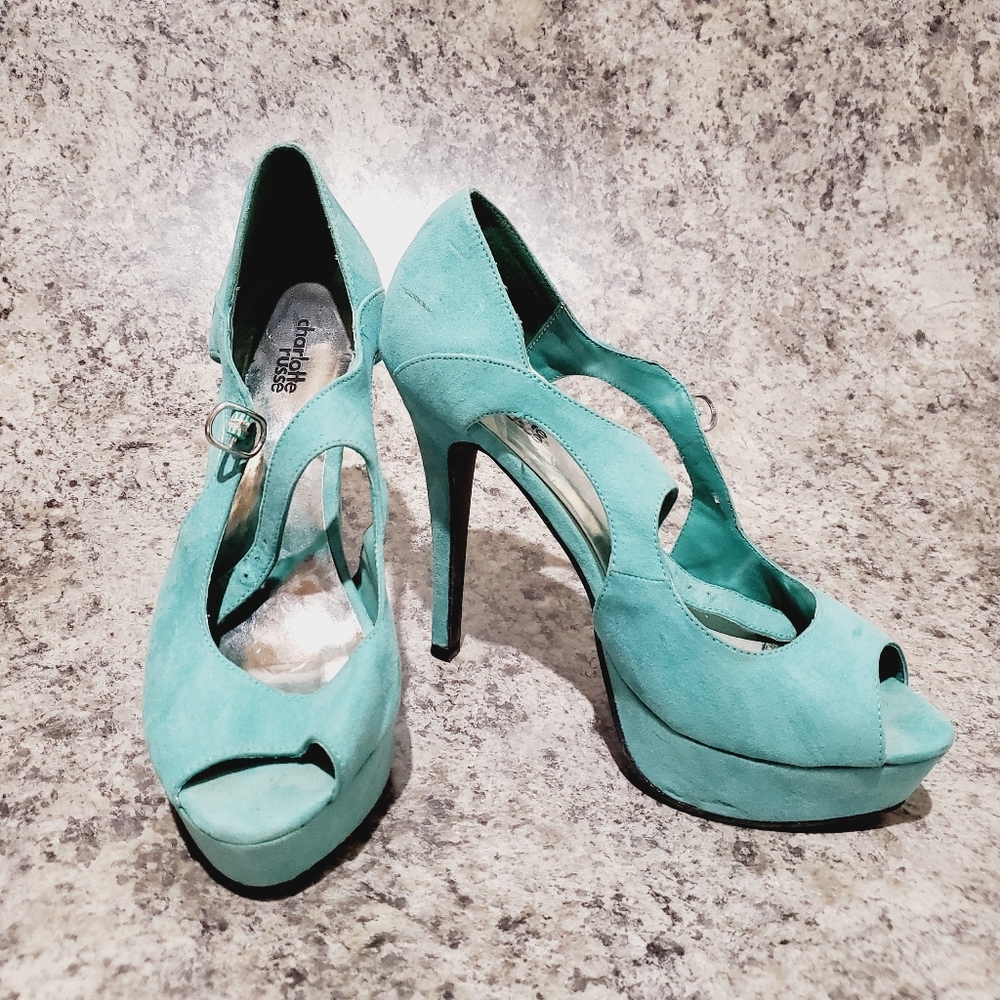 Charlotte Russe Women Sz 9 Shoes Blue Suede